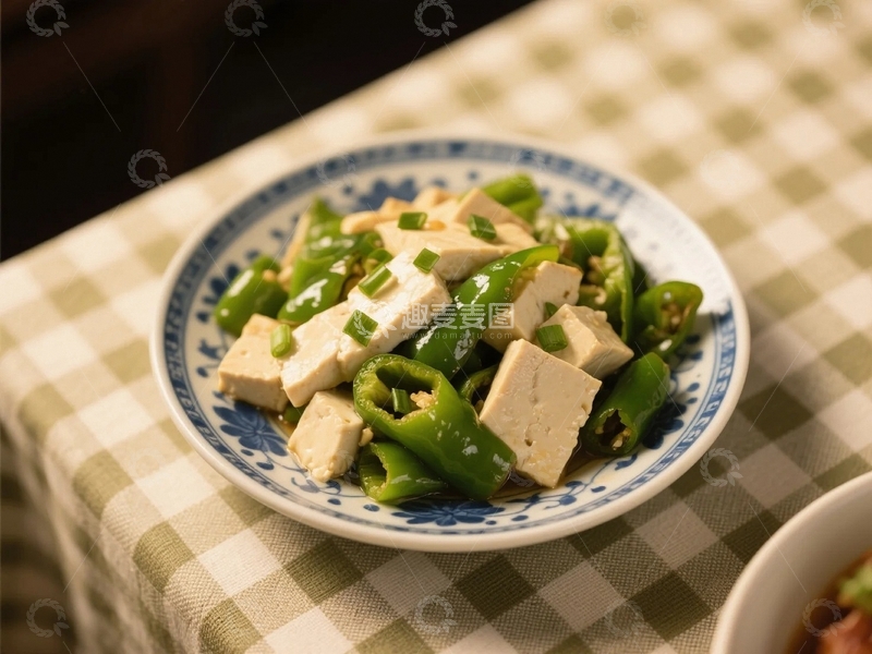 高清大图下载【趣麦麦图】家常菜尖椒炒豆腐3