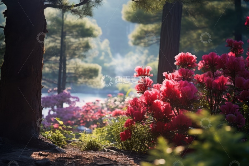 高清大图下载【趣麦麦图】森林里盛开的花卉