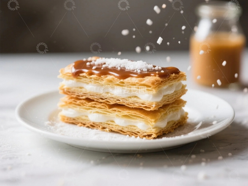 高清大图下载【趣麦麦图】香甜美味的小吃千层酥 