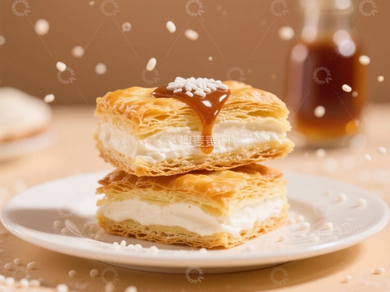 高清大图下载【趣麦麦图】香甜美味的小吃千层酥 3