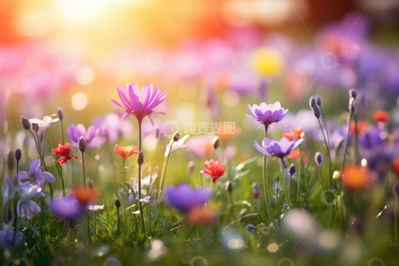 高清大图下载【趣麦麦图】一片五彩的花丛