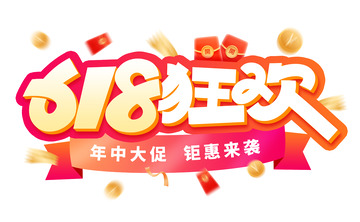 电商618促销海报标题立体艺术字