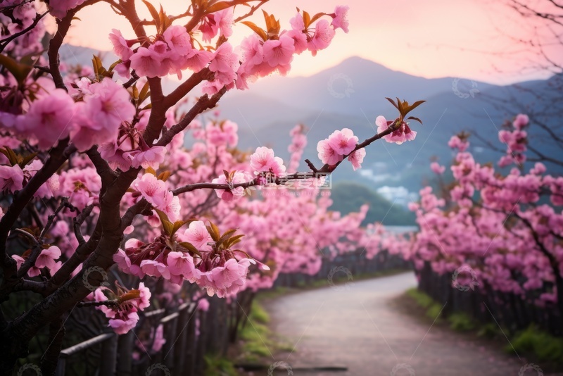 高清大图下载【趣麦麦图】桃花林自然风景