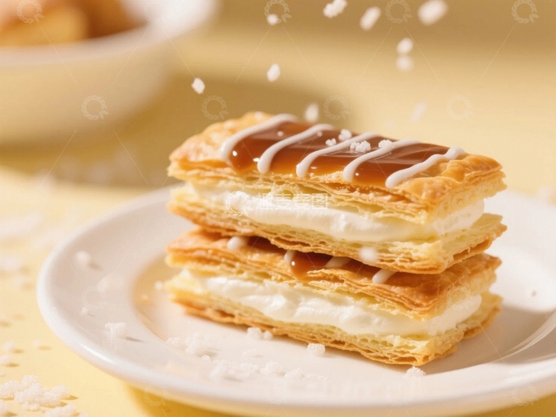 高清大图下载【趣麦麦图】香甜美味的小吃千层酥 1