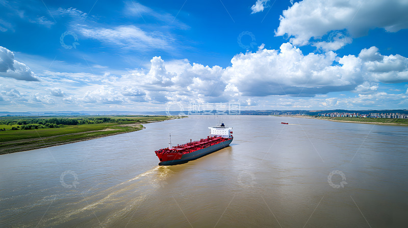 高清大图下载【趣麦麦图】晴空下的长江河流