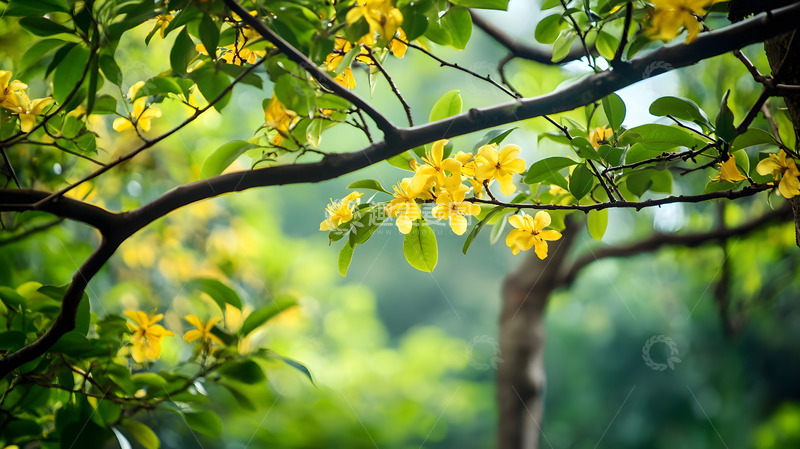 高清大图下载【趣麦麦图】秋天晴空下的黄色花朵2