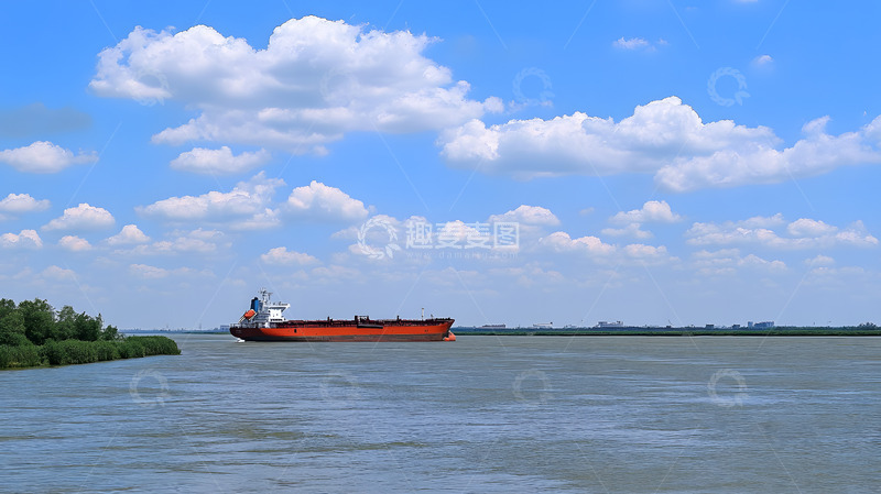 高清大图下载【趣麦麦图】晴空下的长江河流3