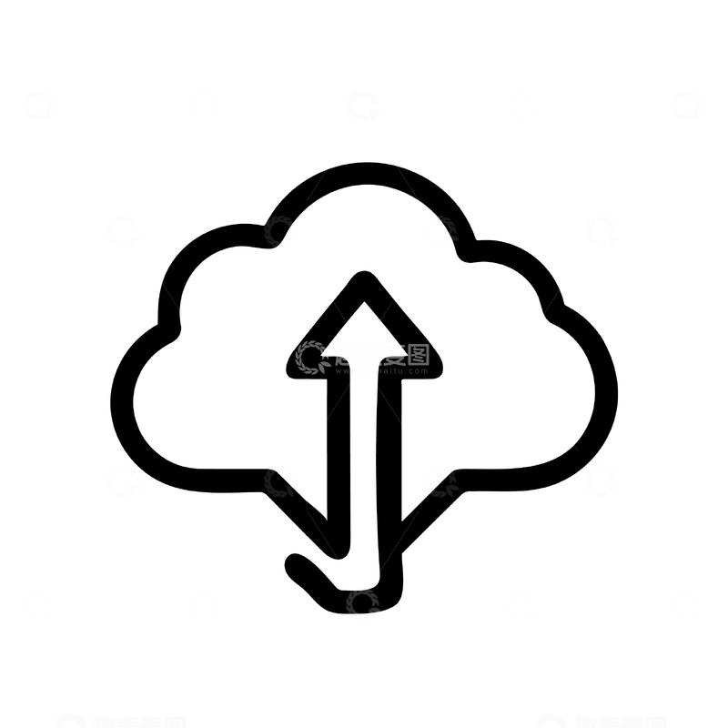 源文件下载【趣麦麦图】简约线条风格云数据上传图形设计