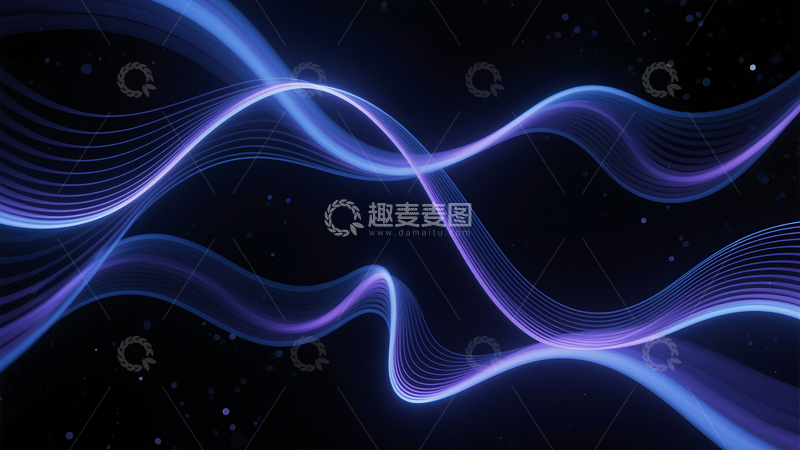 高清大图下载【趣麦麦图】蓝紫光带交织背景