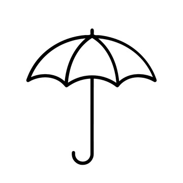 简约线条风格雨伞手绘插画