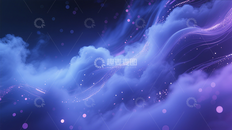 高清大图下载【趣麦麦图】蓝紫云雾光带背景