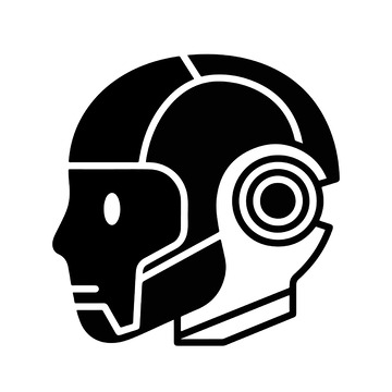 简约风格机器人头部图形设计