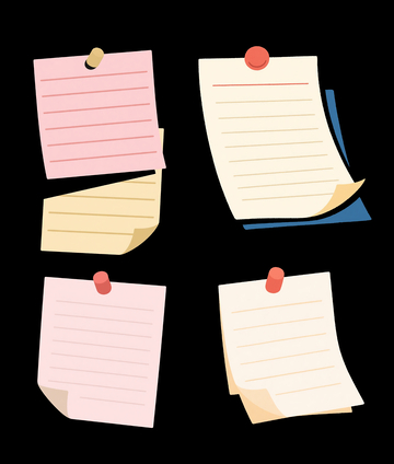 矢量插画便签装饰元素免抠