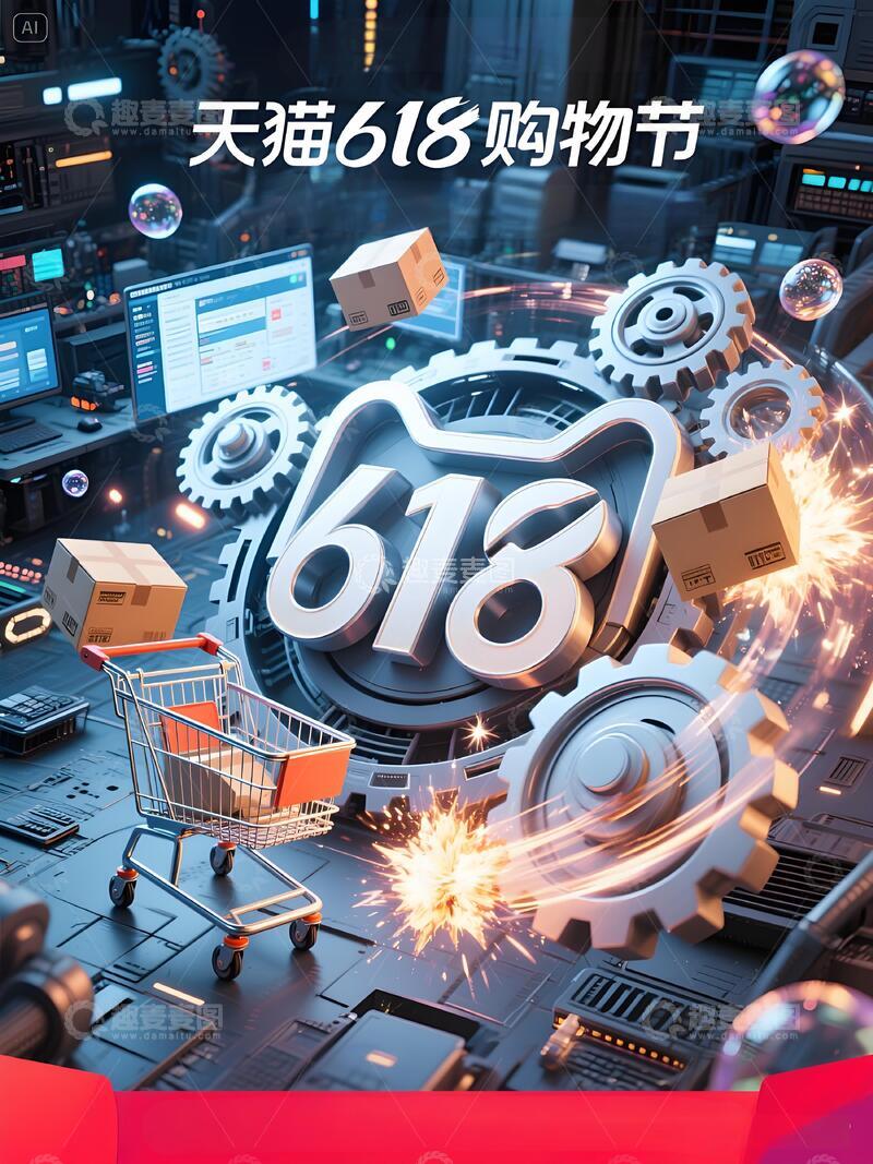 高清大图下载【趣麦麦图】618年终大促背景43