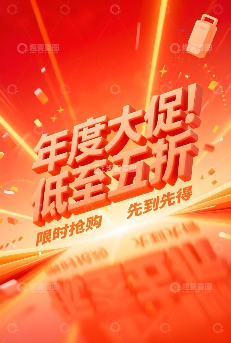 高清大图下载【趣麦麦图】618年终大促背景18