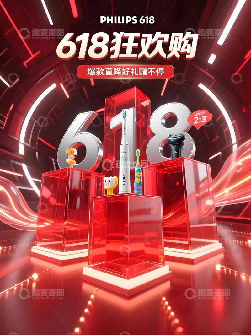 高清大图下载【趣麦麦图】618年终大促背景39