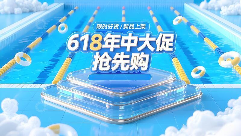 高清大图下载【趣麦麦图】618年终大促背景25