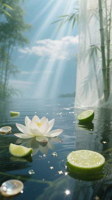 阳光荷间青柠图