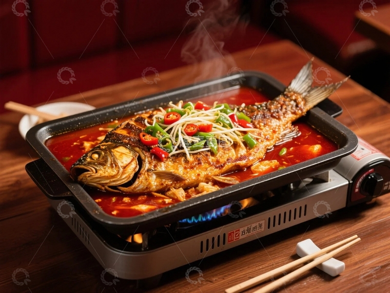 高清大图下载【趣麦麦图】鲜香麻辣的烤鱼诱惑1