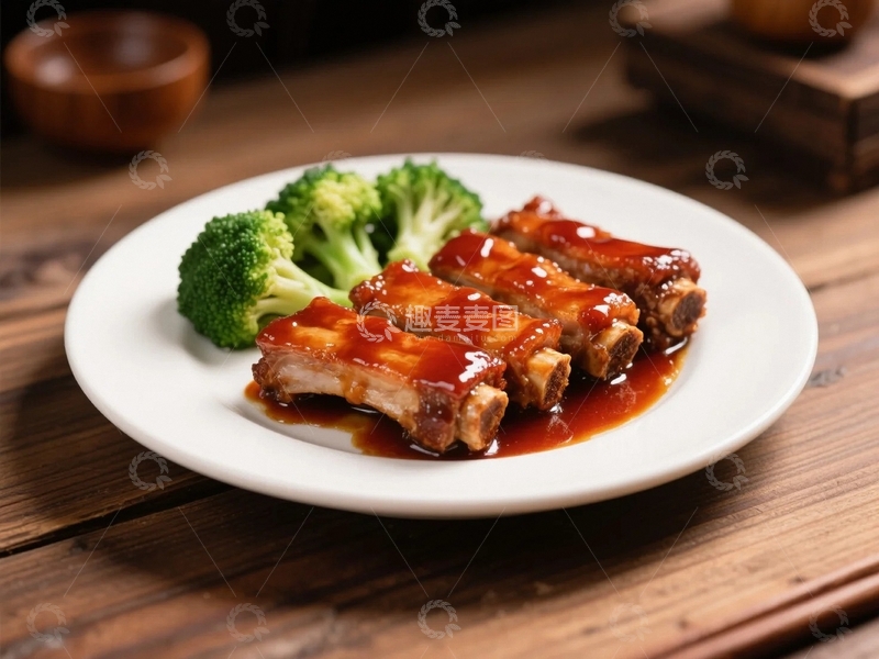 高清大图下载【趣麦麦图】美味多汁的糖醋排骨1