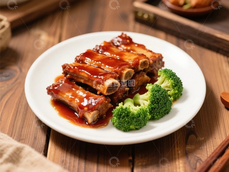 高清大图下载【趣麦麦图】美味多汁的糖醋排骨2