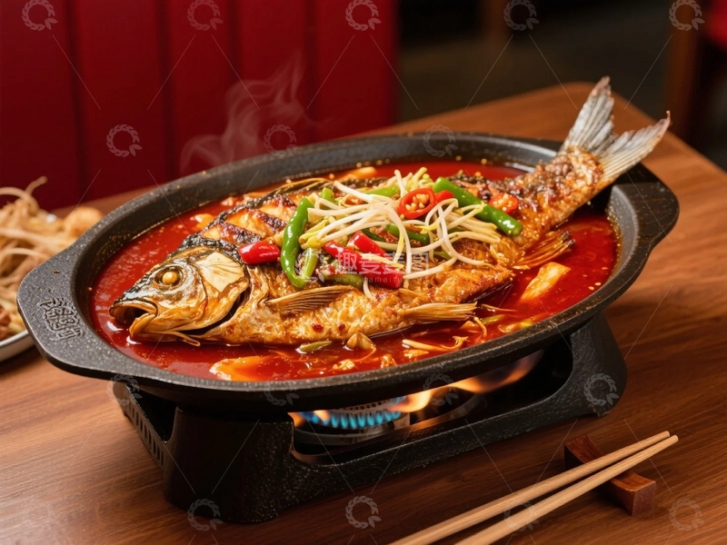 高清大图下载【趣麦麦图】鲜香麻辣的烤鱼诱惑