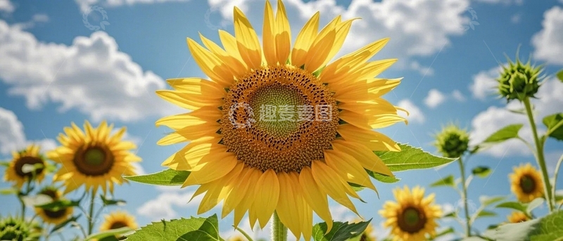 高清大图下载【趣麦麦图】蓝天下的希望之花5