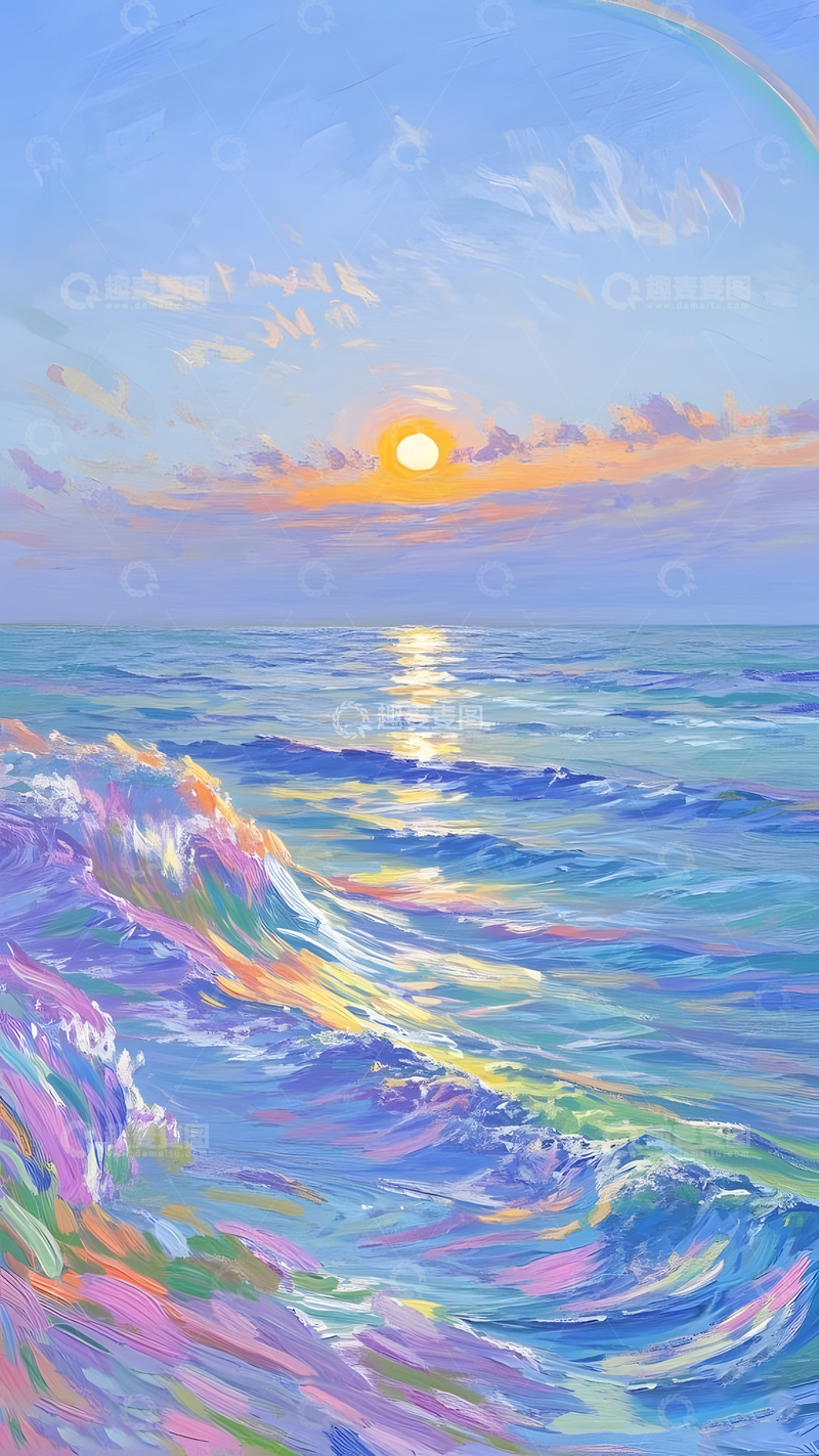 高清大图下载【趣麦麦图】海洋风景油画装饰画2