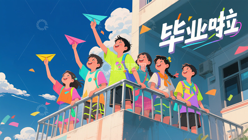 毕业季卡通背景3