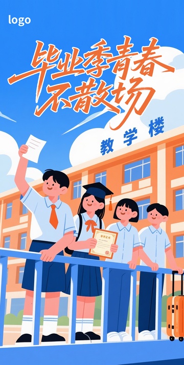 毕业季卡通海报1