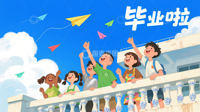 毕业季卡通背景1