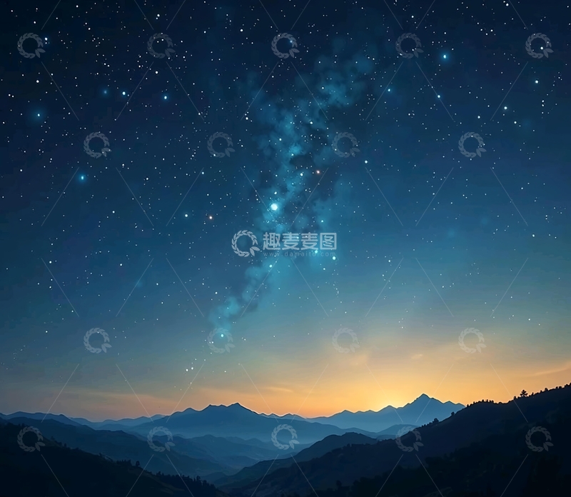高清大图下载【趣麦麦图】夜晚下的星空壁纸