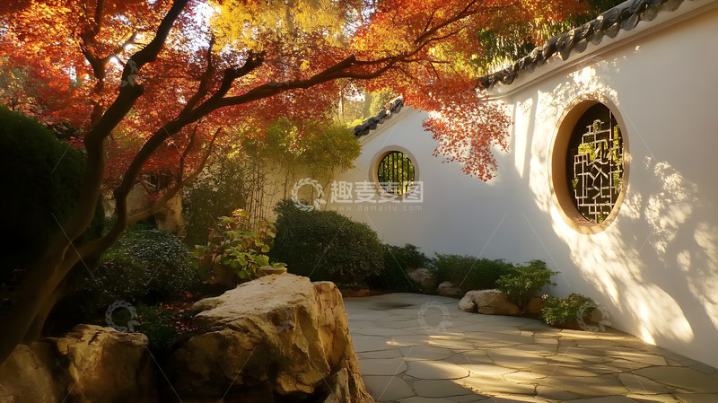 高清大图下载【趣麦麦图】秋天的日式庭院7