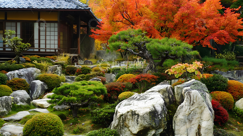 高清大图下载【趣麦麦图】秋天的日式庭院4