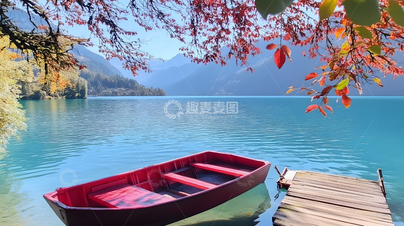 高清大图下载【趣麦麦图】河流上的小舟美景5