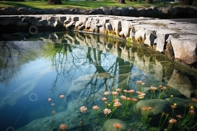 高清大图下载【趣麦麦图】-湖泊上的石头桥梁