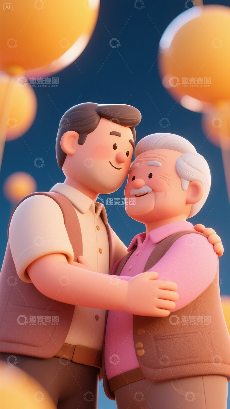 父亲节海报背景父子的温馨场景15