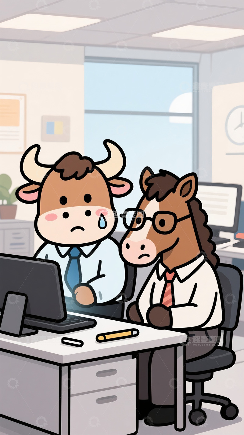 高清大图下载【趣麦麦图】可爱拟人的牛马职业人3