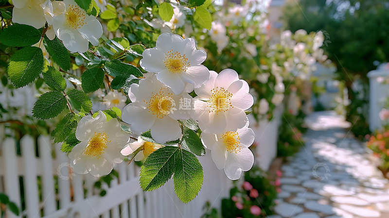 高清大图下载【趣麦麦图】街区的白色花朵