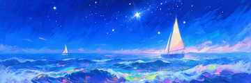 蓝色星辰大海背景