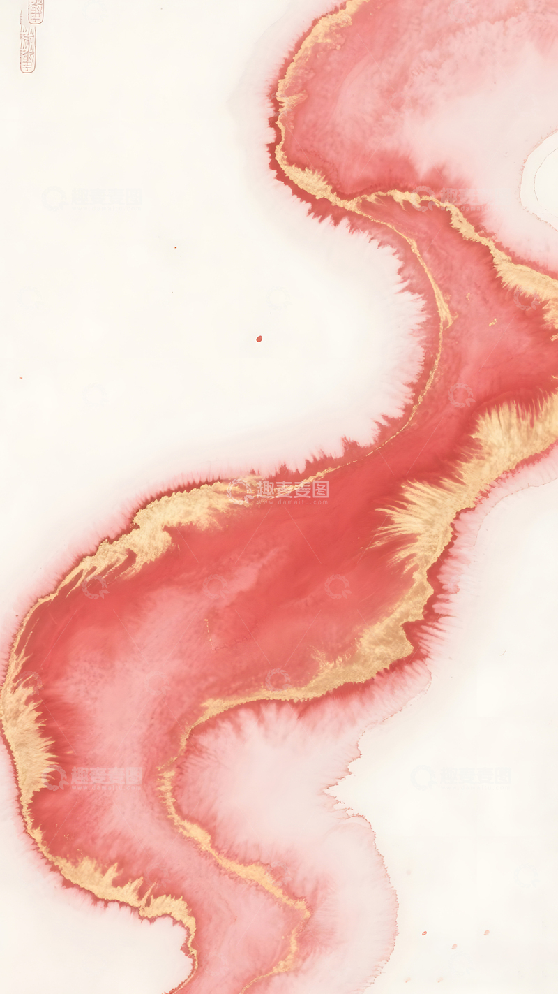 高清大图下载【趣麦麦图】红色水彩晕染2