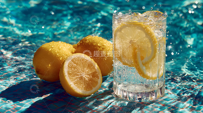 高清大图下载【趣麦麦图】水里的黄色柠檬2