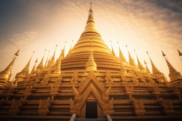 逆光的古教堂建筑