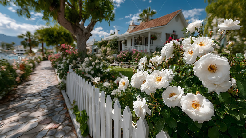 高清大图下载【趣麦麦图】街区的白色花朵3