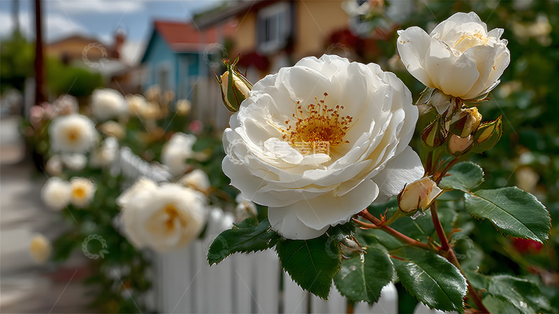 高清大图下载【趣麦麦图】街区的白色花朵4