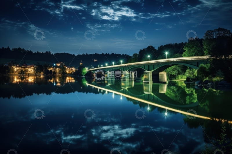 高清大图下载【趣麦麦图】城市桥梁夜景风光
