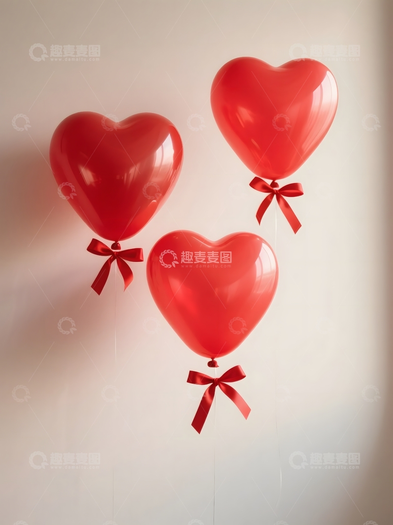 高清大图下载【趣麦麦图】红爱心气球装饰1