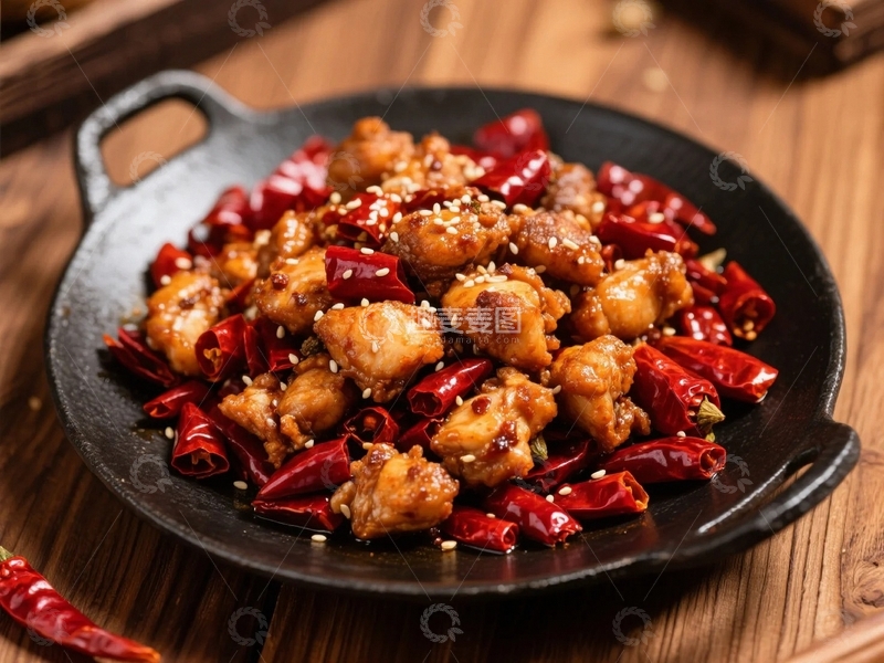 高清大图下载【趣麦麦图】香辣诱人的辣子鸡丁1