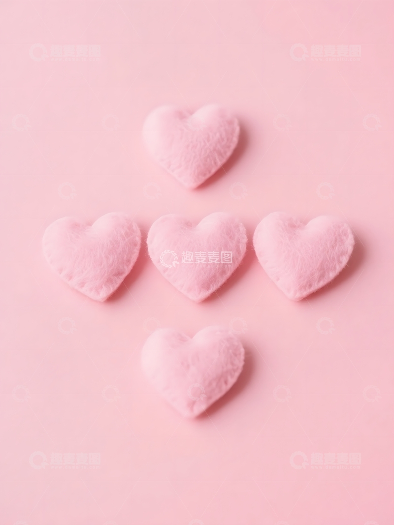 高清大图下载【趣麦麦图】粉色爱心毛绒装饰1