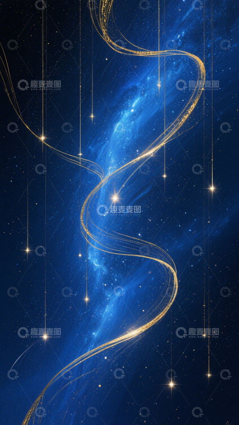 高清大图下载【趣麦麦图】星空金带梦幻背景